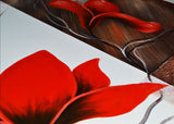 Modern Red Flower Painting -310- 64x36in