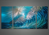 Wave Metal Wall Art Painting 48x24in