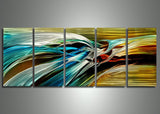 Yellow and Blue Metal Art Painting - 60x24