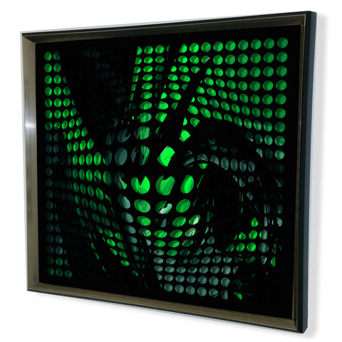 Modern Black Tinted Mirror - Acrylic Vortex Mirror - Green shade  32x32"