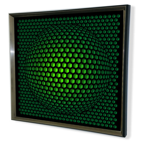 Modern Sphere 3D Mirror - Black Tinted Mirror - Green 32x32"