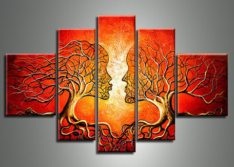 Red Human Tree Art Painting  113 - 60x36in