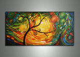 Modern Tree Oil Painting 1 Panel 374s - 32x16in