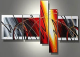 Orange Grey Abstract Oil Painting 466 - 64x34in