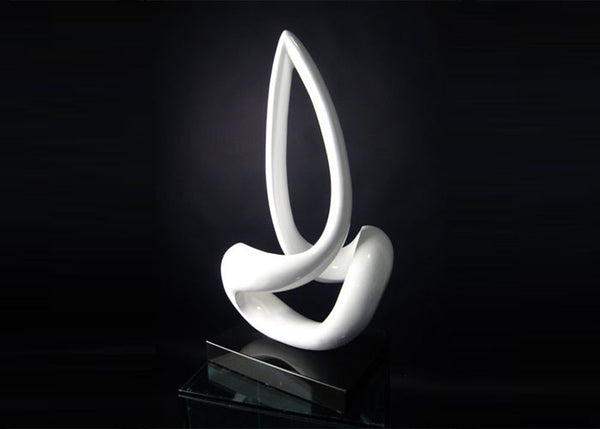 White Abstract Sculpture 23x12x7.2in