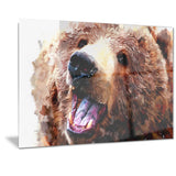 Happy Brown Bear- Animal Canvas Print PT2338