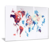 Red and Blue - Map Canvas Art PT2716