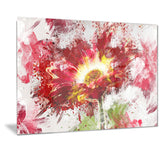 Red Abstract Sunflower - Floral Canvas Artwork