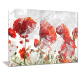 Orange Red Flower Buds - Floral Canvas Artwork