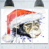 monkey santa clause animal canvas artwork PT6065