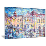 city at night with people cityscape canvas print PT6068