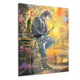 man with saxophone contemporary canvas artwork PT6081