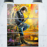 man with saxophone contemporary canvas artwork PT6081