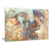 indian woman collage with lion indian canvas artwork PT6090