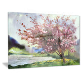 tree with spring flowers floral canvas art print PT6120