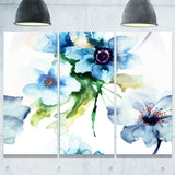 seamless summer blue flowers floral canvas print PT6142