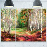 green autumn forest landscape canvas art print PT6155