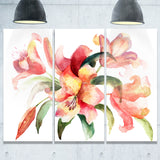 lily flowers watercolor illustration floral canvas art print PT6160