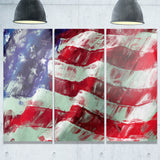 usa flag abstract art map & flag canvas art print PT6179