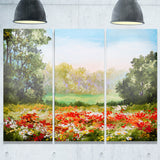 poppy field with sky landscape canvas art print PT6197