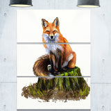 the clever fox illustration animal canvas art print PT6217