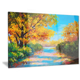 autumn forest with colorful river landscape canvas print PT6226