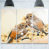 bird couple on a branch animal canvas art print PT6251