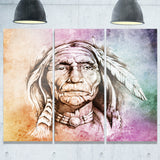 american indian head portrait canvas art print PT6271