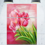 red tulips in red background floral canvas print PT6284