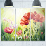 poppies in morning floral canvas print PT6293