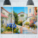 Houses near Sea Landscape Canvas Art Print