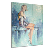 girl with glass portrait canvas art print PT6332