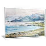 blue hills over sea landscape canvas print PT6364