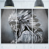 american indian tattoo art portrait canvas print PT6372