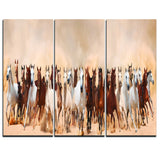 horses herd in sand storm landscape photography canvas print PT6444