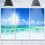 Beautiful blue beach seascape photography canvas print PT6479