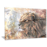 peaceful lion animal canvas art print PT6528