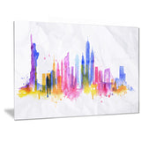 silhouette overlay new york cityscape canvas art print PT6536