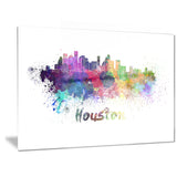 houston skyline cityscape canvas artwork print PT6555