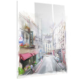 city street illustration cityscape canvas art print PT6665