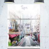 paris illustration cityscape digital canvas art print PT6669