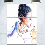 woman with bottle of perfume digital canvas art print PT6682