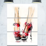 high heel fashion shoes digital canvas art print PT6686