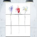 three flowers floral digital canvas art print PT6689