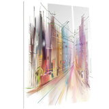 road in city illustration art cityscape canvas art print PT6691