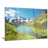 mountain lake with green hills photo canvas art print PT6731