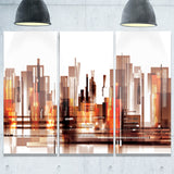 brown city skyline cityscape canvas art print PT6766