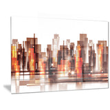 brown city skyline cityscape canvas art print PT6766