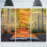 open book in autumn landscape contemporary canvas art print PT6790