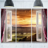 open window to rural landscape contemporary canvas art print PT6797